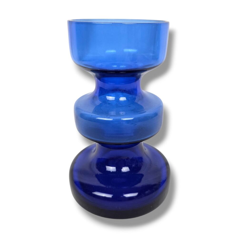 Tamara Aladin Cobalt Blue Mid Century Modern Glass Vase Finland Vintage MCM